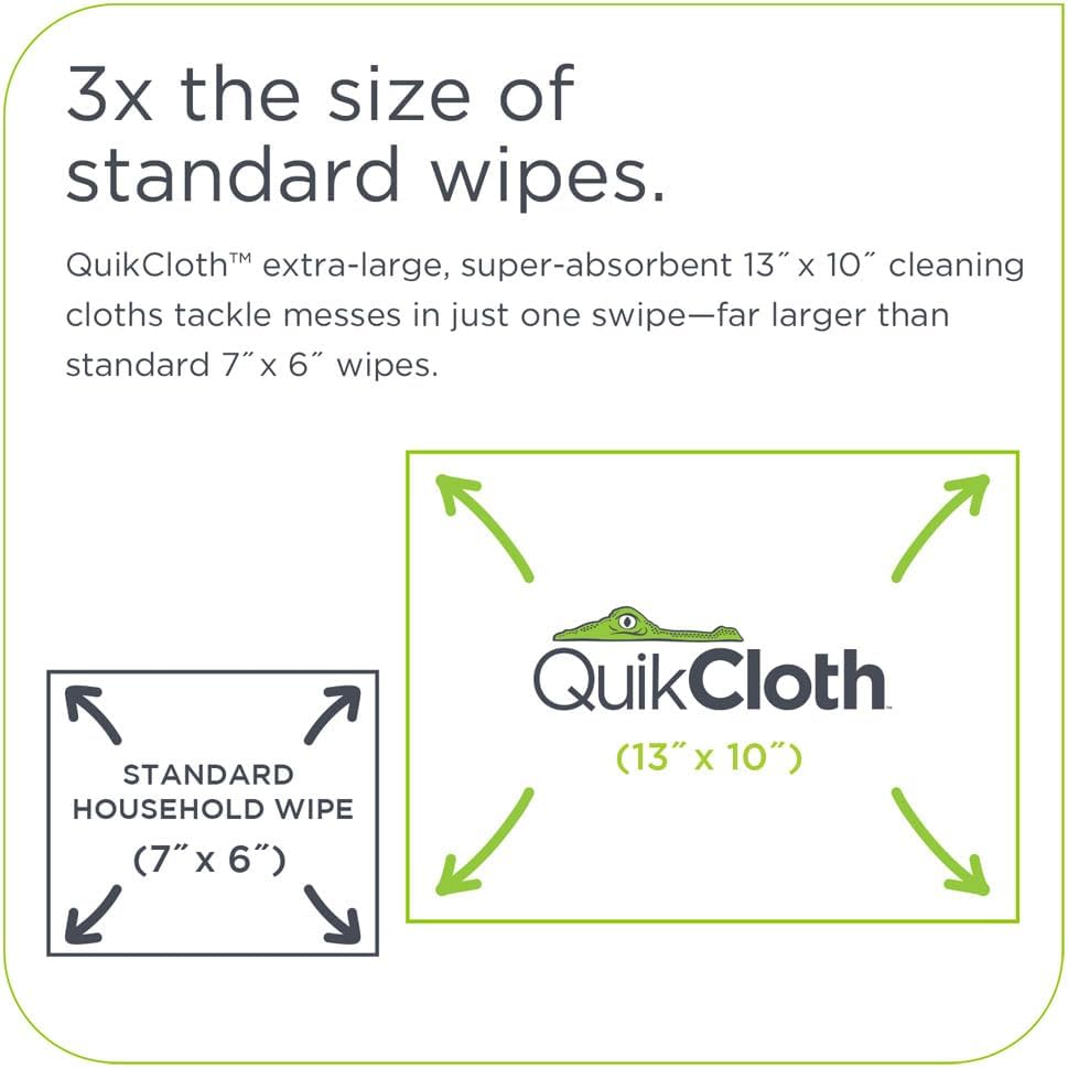 Quikcloth® Tough Messes – Plant-Based, Gentle, Plastic-Free Cleaning Wipes for Home & Kitchen - Safe on Hands and Surfaces