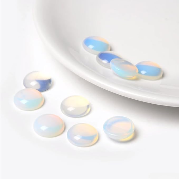 20pcs 8mm Natural Stone No Hole Opal Semicircle Smooth Cabochons Beads Healing - Image 3