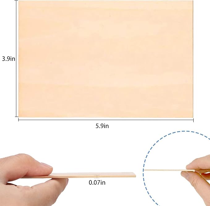 15 Pack Basswood Sheets, Unfinished Wood, Thin Plywood Wood Sheets - Image 2