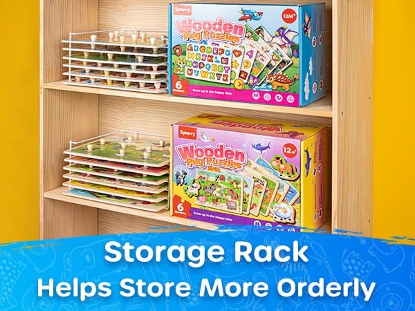 SYNARRY Wooden Puzzles for Toddlers 1-3, 6XSET Puzzles for Toddlers 2-4 - Image 9