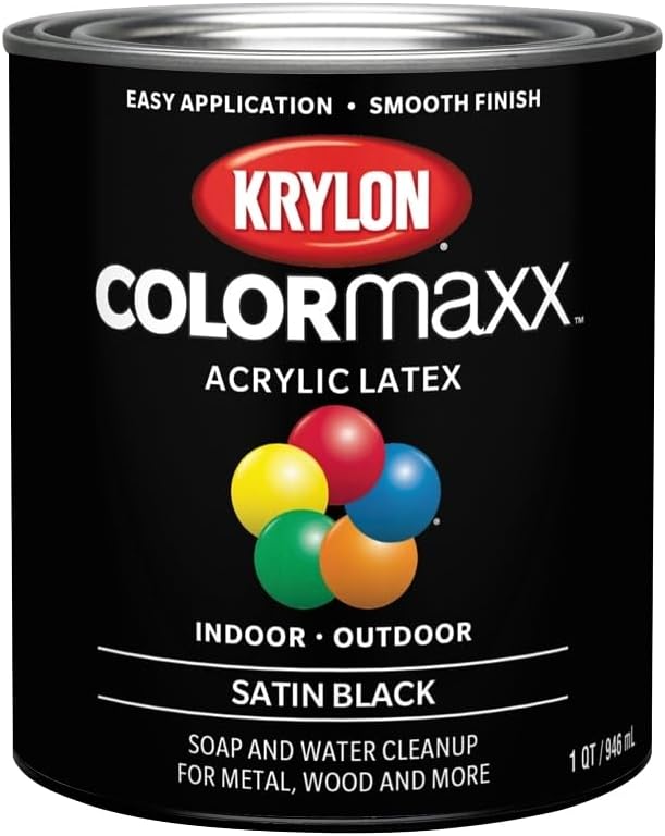 Krylon ColorMaxx Satin Interior/Exterior Acrylic Latex Paint, 1 Qt. by Krylon%C2%AE