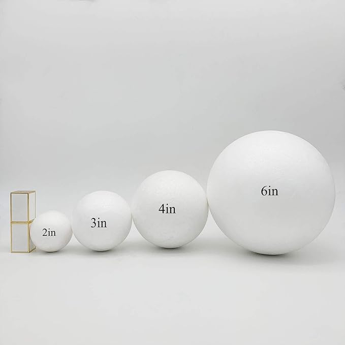 Crafjie 4 Inch Foam Balls, Polystyrene Foam Balls - Image 2