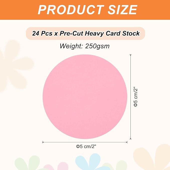 MECCANIXITY 24 Pcs Circle Card Stock, 2 Inch Round Cutouts Paper Thick - Image 2