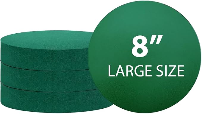 Pack of 4 FLOFARE Round Floral Foam Blocks by FLOFARE
