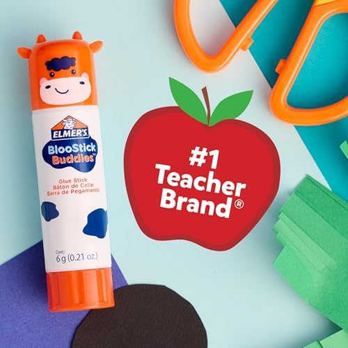Elmer's BlooStick Buddies Glue Sticks, Disappearing Blue Glue Stick, Anti-Roll - Image 6