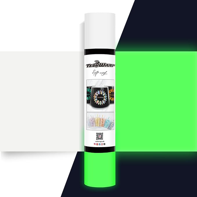 TECKWRAP Glow in the Dark Matte Adhesive Vinyl, 1ft x 5ft by TECKWRAP