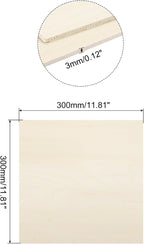 MECCANIXITY 3pcs Basswood Sheets 12 x 12 x 1/8 Inch Unfinished Wood Boards - Image 2