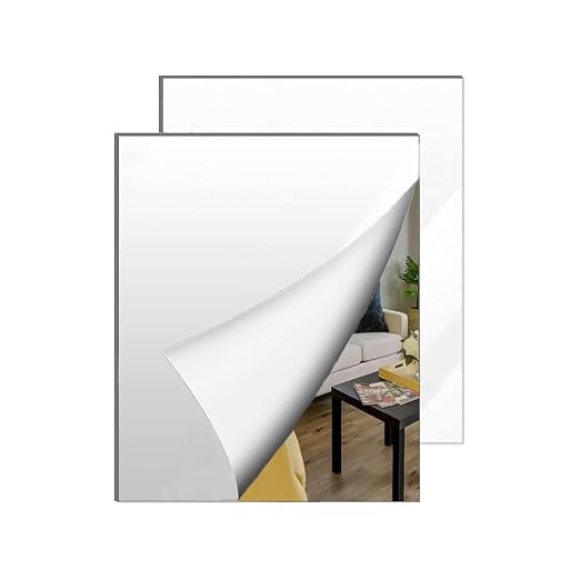 2 Pcs 12 x16 Inch Acrylic Mirror Sheet, 1/8 Inch Thick Opaque Glossy Mirror by CEUQIESO