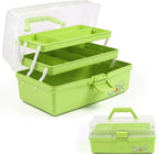 TERGOO 12in 3-Layer Plastic Craft Organizers and Storage, Portable Folding by Focusonefficientstorage