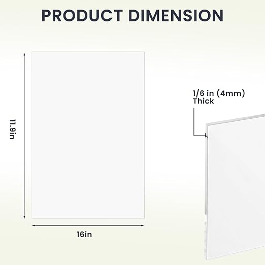 6 Pack Sublimation Acrylic Blanks Sheets 12"x16", 1/6" Thick White Acrylic - Image 2