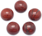 FASHEWELRY 50Pcs Natural Red Jasper Cabochons Flat Back Gemstone Cabochons 12mm by FASHEWELRY