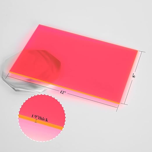 5 Pack Acrylic Sheet Pink Fluorescent Colored Translucent Sheets Easy to Cut - Image 5