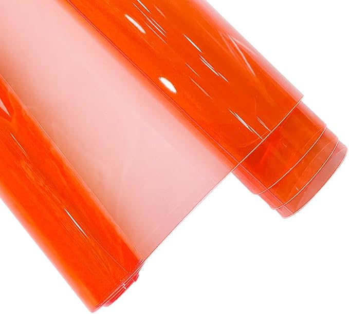 HYANG Tomato Transparent PVC Super Clear Holographic Vinyl Faux Leather Sheets - Image 6