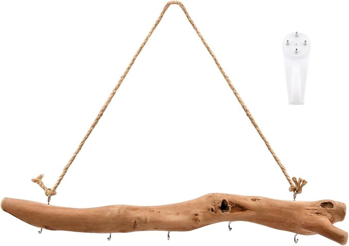 15Inch Driftwood Wall Hanging Jewelry Organizer - Image 9