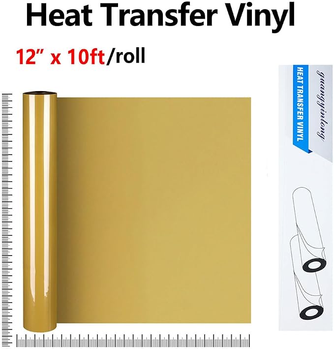 guangyintong Heat Transfer Vinyl Golden HTV Rolls, Matte Surface PU Material - Image 2