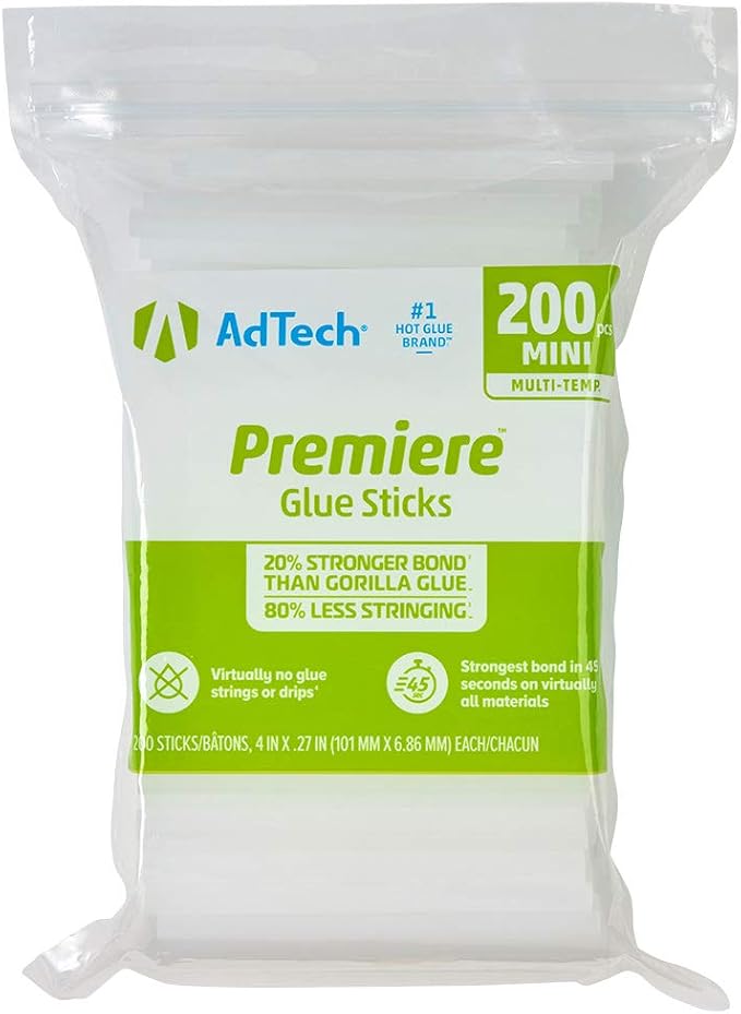 AdTech Artistick Hot Glue Sticks, Mini Size 4-Inch, Clean Precision Bond by AdhesiveTechnologies