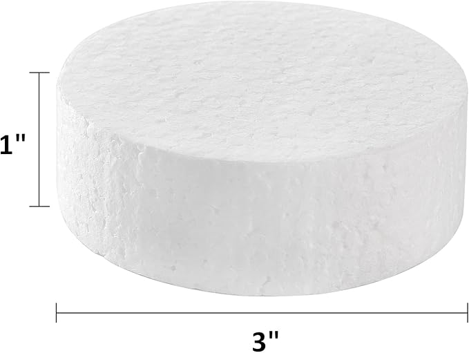 ZOOFOX 48 Pack Foam Circles for Crafts, 3 Inch Polystyrene Foam Discs, Round - Image 2