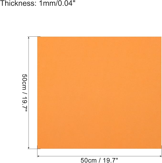 MECCANIXITY EVA Foam Sheets Orange 19.7 Inch x 19.7 Inch 1mm Thick Crafts Foam - Image 2