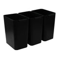 4.5 Gallon Plastic Office Wastebasket, Plastic Trash Cans, Black, 3 Packs