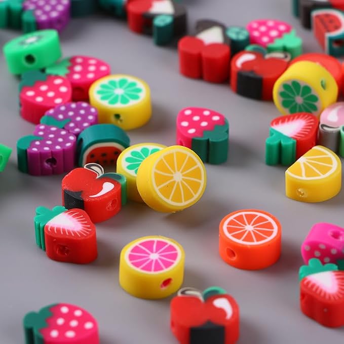 100pcs Mixed Fruit Polymer Clay Spacer Beads - Image 6