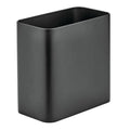 mDesign Small Metal 2.4 Gallon Trash Can Wastebasket Garbage Bin for Bathroom - Mini Slim Rubbish Waste Bin for Master or Guest Bath, Bedroom, Garage, Laundry Room, or Playroom, Black, Pack of 1