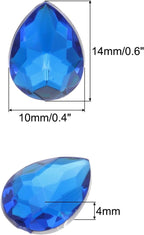 MECCANIXITY 50PCS Flat Back Acrylic Teardrop Gems 10x14mm Artificial Rhinestones - Image 2