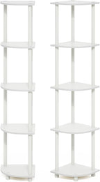 Furinno Turn-N-Tube Corner Shelf Set of 2, 5-Tier Corner Bookshelf, Open - Image 9
