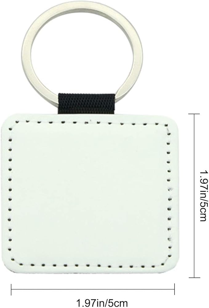 12 Pcs Sublimation Blank Keychains, PU Leather White Keychains Ornament Pendants - Image 4