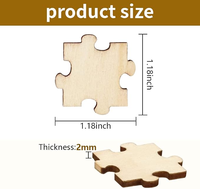 300PCS Blank Puzzles, Freeform Blank Puzzle Pieces Blank Wooden Puzzles DIY - Image 2