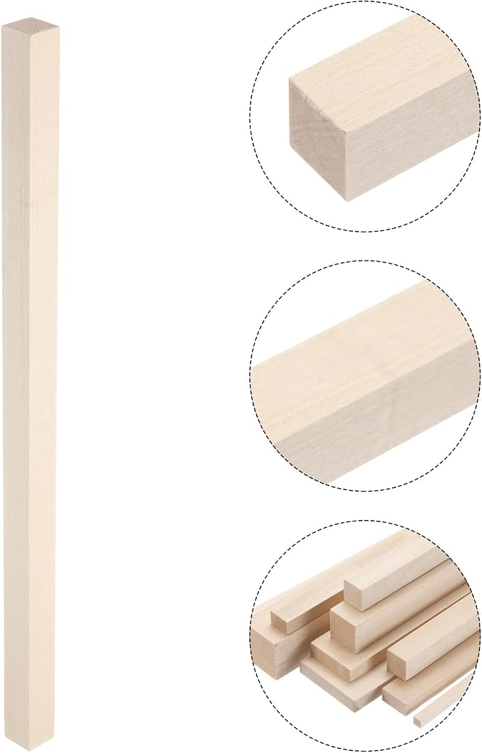 MECCANIXITY 6pcs Wood Sticks, 5/7"x 5/7" x 15" Rectangle Wooden Cube Wood - Image 3