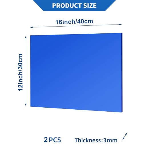 2 Pcs 12 x16 Inch Blue Acrylic Mirror Sheet, 1/8 Inch Thick Opaque Glossy Mirror - Image 4