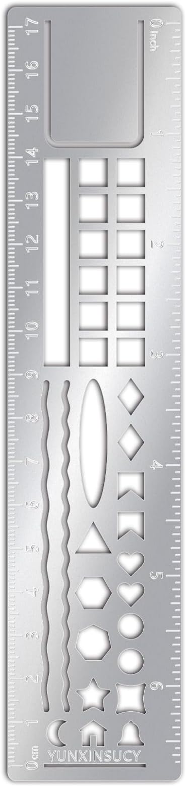 Metal Bookmark Ruler for Journals, Habit Tracker, Drawing Measuring Tools by Unknown