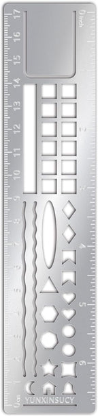 Metal Bookmark Ruler for Journals, Habit Tracker, Drawing Measuring Tools by Unknown