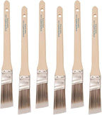 Vermeer Paint Brushes, 1 Inch Angled Paint Brush, Trim & Cut-in, 6 Pack | by Vermeer