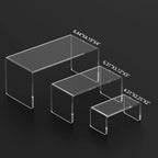 HIIMIEI Acrylic Risers for Display Clear 3-Tier Risers Stands Showcase for - Image 2