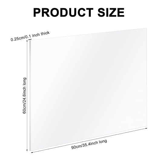 Roowest 3 Pcs 24'' x 36'', 1/8 Inch Thick Clear Acrylic Sheet Panels - Image 2