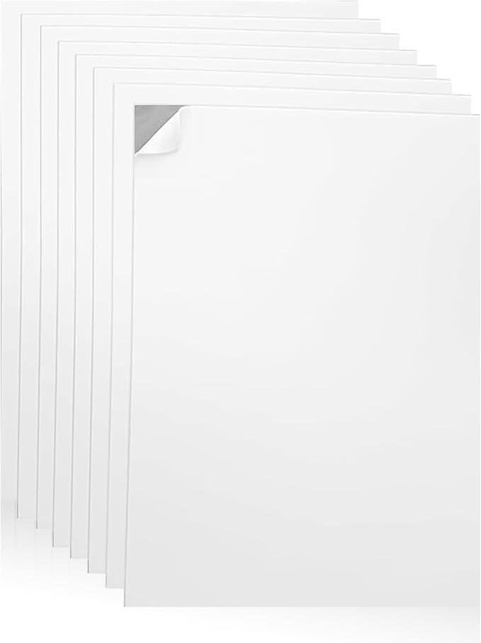 Self-Adhesive EVA Foam Sheets for Crafts – 2mm Thickness 8 White Sheets by Unknown