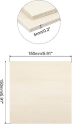 MECCANIXITY 3pcs Basswood Sheets 6 x 6 x 3/16 Inch Unfinished Wood Boards - Image 2