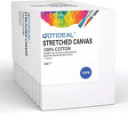GOTIDEAL Stretched Canvas, 5x7 Inch Set of 10, Primed White by GOTIDEAL