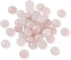 FASHEWELRY 50Pcs Natural Rose Quartz Cabochons Flat Back Gemstone Cabochons - Image 2