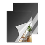 2 Pcs 12 x16 Inch Black Acrylic Mirror Sheet, 1/8 Inch Thick Opaque Glossy by CEUQIESO