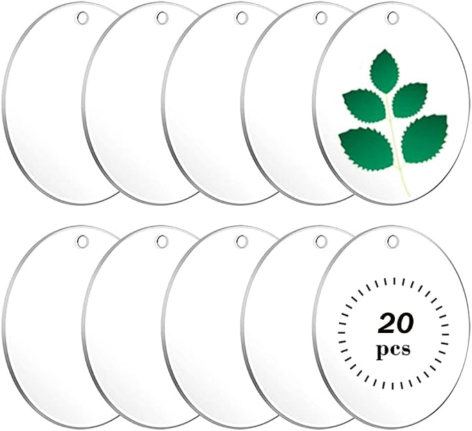 20pcs 3.5" Clear Acrylic Round Ornament Blanks by XWAIO