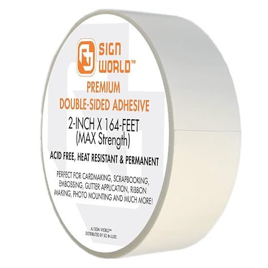 Best 2" MAX Strength Thin Permanent Double-Sided Tape by AJSignWorld