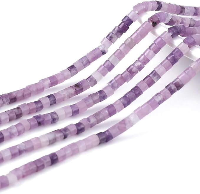 152pcs 4x2mm Natural Purple Lepidolite Heishi Disc Rondelle Spacer Stone Semi by LIFAVOVY