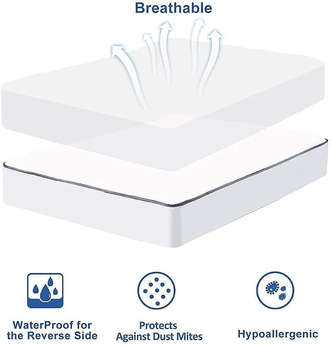 WhatsBedding Waterproof Mattress Pad Full Size Cotton Top Down Alternative - Image 9