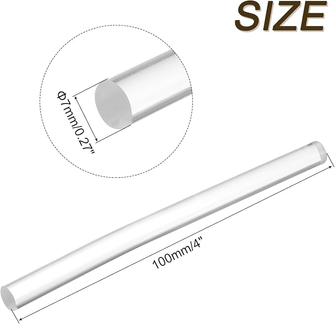 uxcell Mini Hot Glue Sticks for Glue Gun 7mm x 100mm Clear 12pcs - Image 2