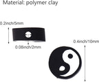100pcs Black Yin Yang Polymer Clay Spacer Beads - Image 3