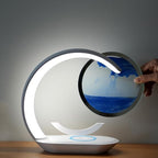 LED Table Lamp with Wireless Charging, Crescent Moon Design - Image 3