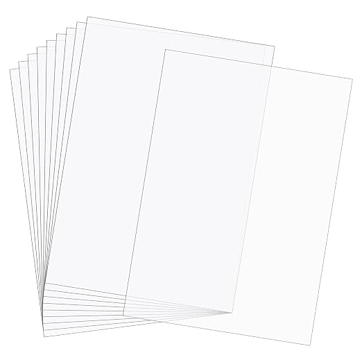 10PCS Clear Plastic Sheets Clear PVC Flexible Plastic Board Sheet | 8.25 x by Unknown