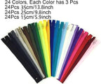 Zippers, DOITEM 72 Pcs Zippers for Sewing 6 Inch 10 Inch 14 Inch Multicolor - Image 6